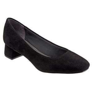 Trotters Lola Womens Black Suede Pumps Heels Shoes size 9 slim